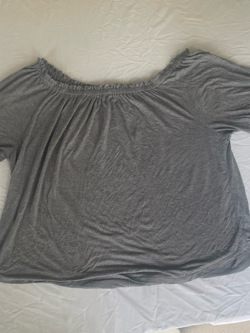 Women's Off-Shoulder Relaxed Tunic Top in Grey